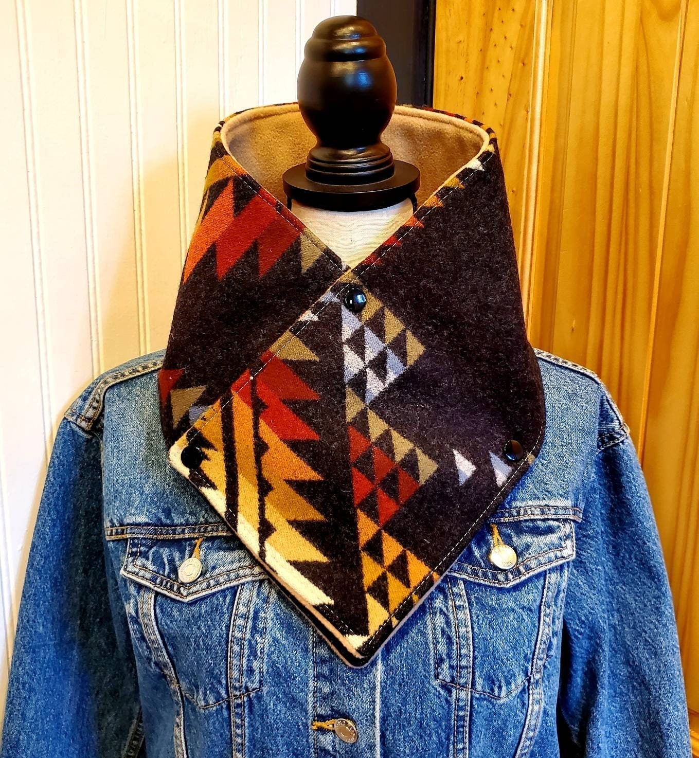 Wool Cowl Scarf - Pueblo Dwelling