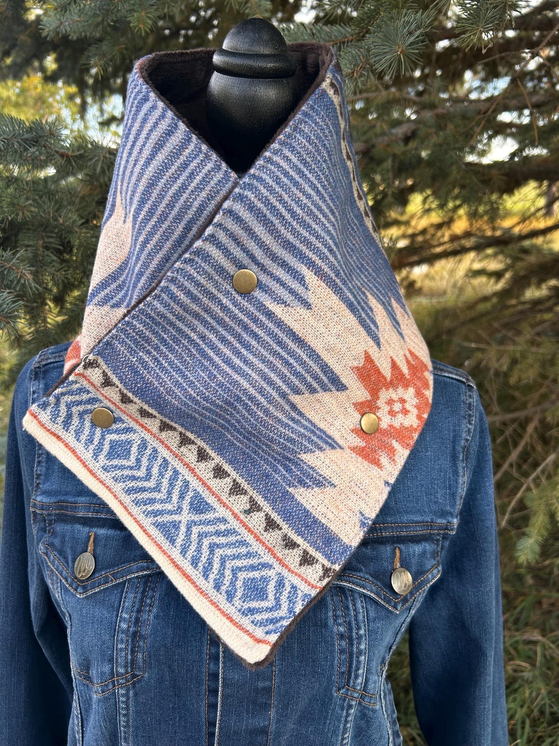 Western Cowboy Aztec Warm Neck Hood