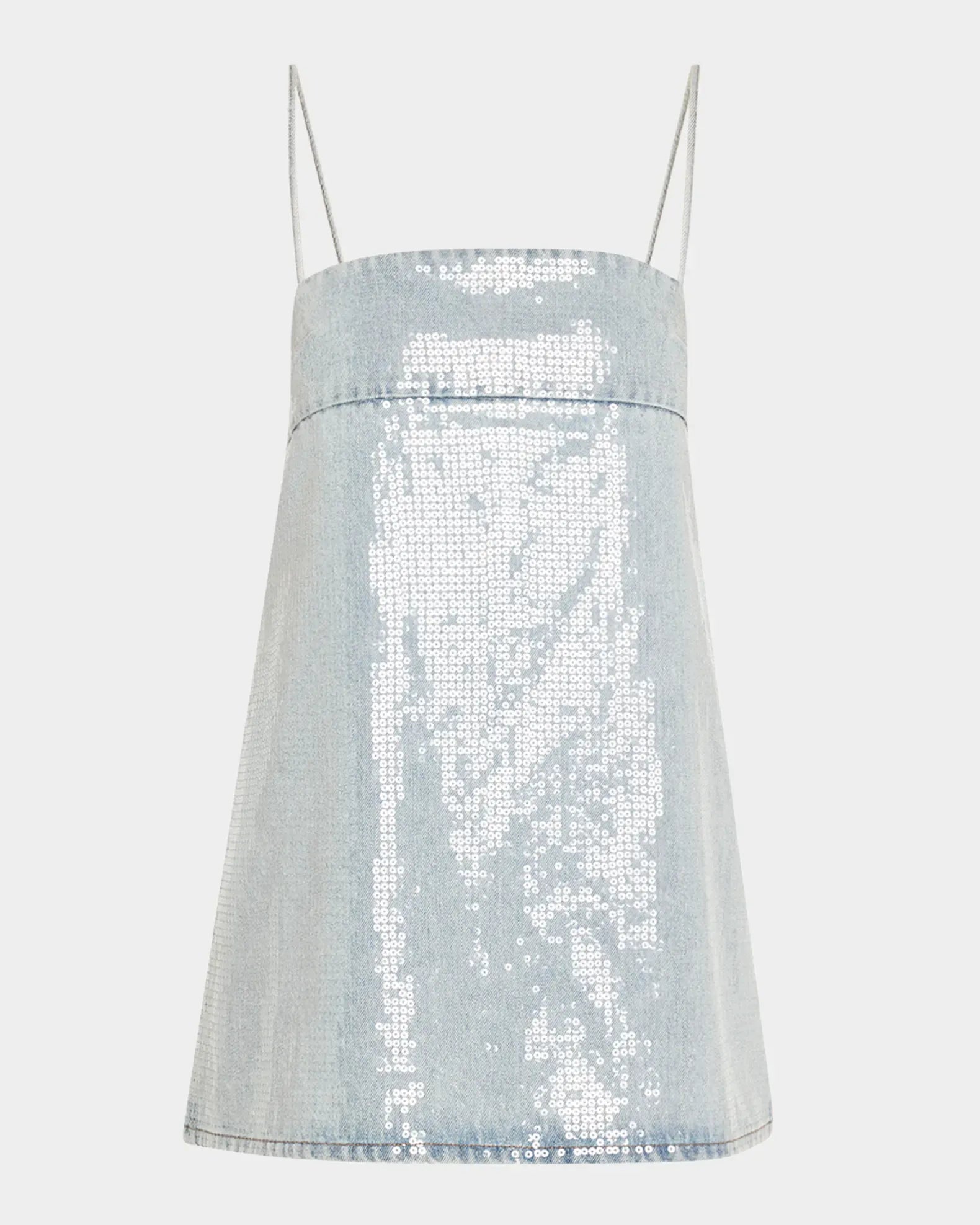 Sequined Denim Mini Dress