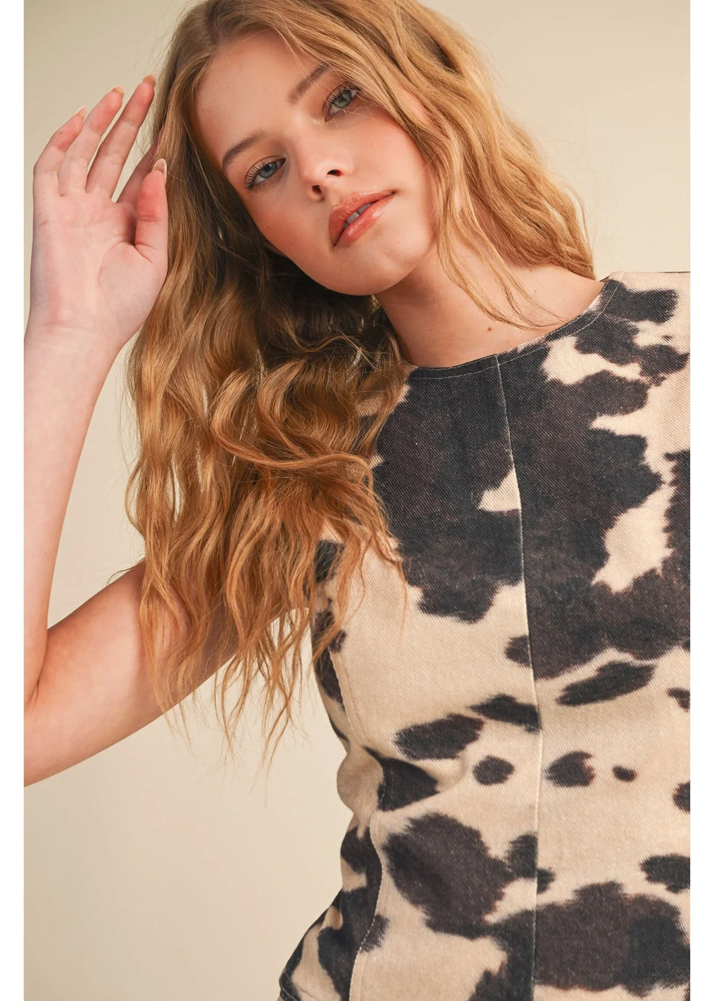 Cow Denim Open Back Set