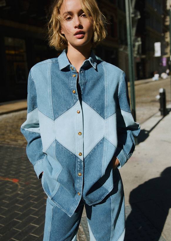 Patchwork Denim Azul Claro Set